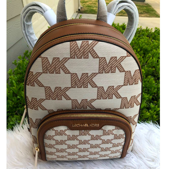 Michael Kors Handbags - New Michael Kors Jaycee Medium Logo Zip Pocket Backpack